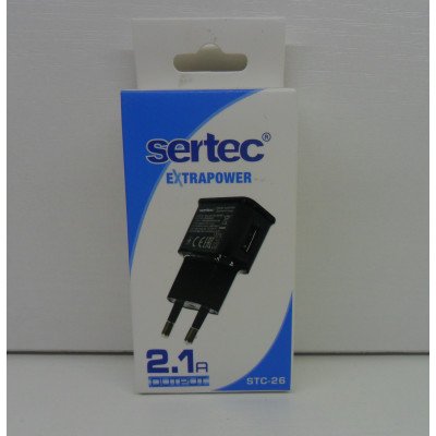 Зарядний пристрій Sertec 5v 2.1a USB в коробці