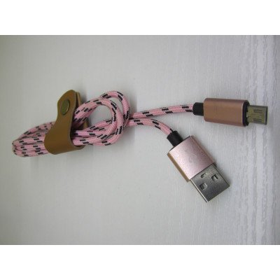 Кабель Micro usb тканина металеві кінці (пакет)