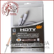 Кабель HDMI 3м v1.4 плоский, білий