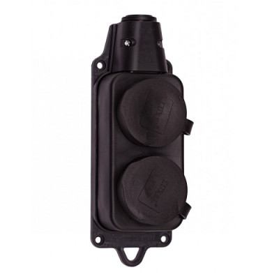 Колодка подвійна каучук Luxel 250V 16A (1132)