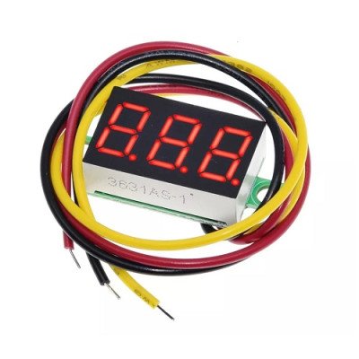 Вольтметр DC 0-100V 0.36" цифровий, без корпусу, червоний (три дроти)