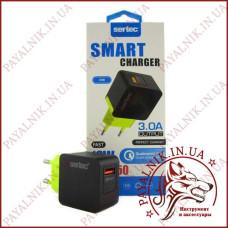 Зарядний пристрій SERTEC USB 3.0A 18W Qualcomm quick charge (ST-1050)