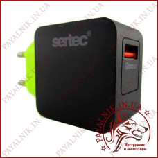 Зарядний пристрій SERTEC USB 3.0A 18W Qualcomm quick charge (ST-1050)
