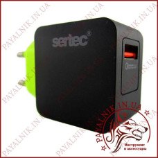 Зарядний пристрій SERTEC USB 3.0A 18W Qualcomm quick charge (ST-1050)