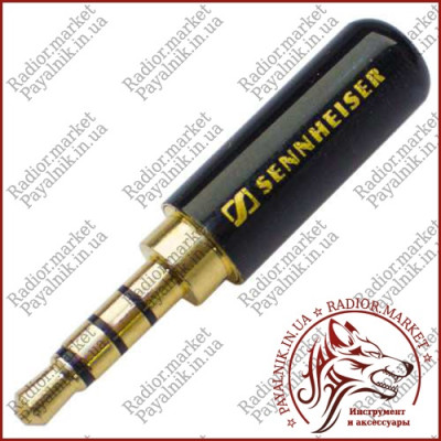 Штекер 3,5 мм 4C, Sennheiser, метал. корпус, чорний (1-0045-1)