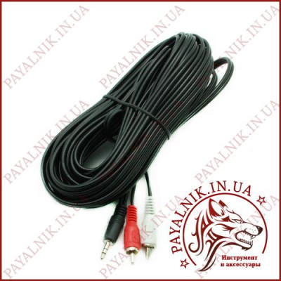 Кабель аудіо mini jack 3.5mm stereo - 2 RCA audio 10m Польща (KPO2747-10)