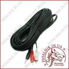 Кабель аудіо mini jack 3.5mm stereo - 2 RCA audio 10m Польща (KPO2747-10)