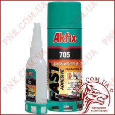 Супер клей універсальний Akfix 705 200мол. + затверджувач 50гр