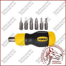 Викрутка SIGMA MINI з реверсом і тріскачкою + біти