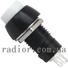 Кнопка середня PBS-11A з фіксацією ON-OFF 2-х контактна, 3А, 250V біла