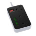 Мережевий подовжувач з USB Power Socket BKL-04 5USB 3.4A 17W, 3 розетки 2500W (чорний)