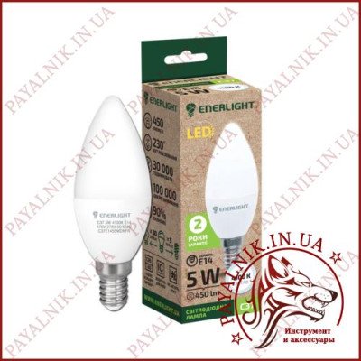 Лампа світлодіодна ENERLIGHT C37 5W 4100K E14