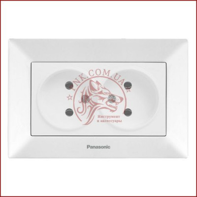 Розетка подвійна біла Panasonic arkedia slim (WNTC0204-2WH) (480200223)