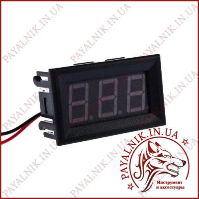 Вольтметр DC 4.5-30V цифровий ЧЕРВОНИЙ вбудований (два дроти) (DSN-DVM-568L-2) (27014)
