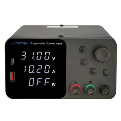 Блок живлення Wanptek TPS3010, 30V, 10A, імпульсний, з цифровою індикацією (V/ A/ W), USB A/ Type-C