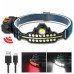 Ліхтарик налобний Headlamp W690-1 з світлодіодною стрічкою Li-on 18650, Type C  + червоне світло