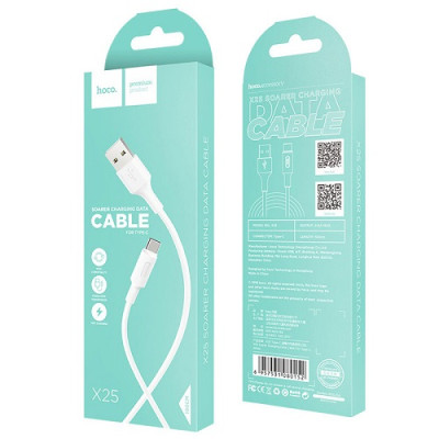 Кабель HOCO X25 + Soarer Charged Silicone Type C 2.1A 1m. White