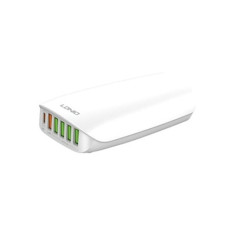 Мережевий зарядний пристрій Ldnio A6573C 5 USB, Type-C QC PD 65W білий