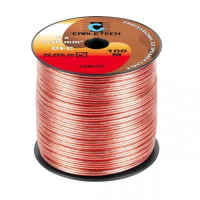 Кабель акустичний Cabletech 2х1.5мм.кв., безкиснева мідь professional cu speaker cable 1метр