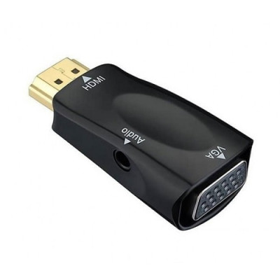 Перетворювач конвертор сигналу HDMI на VGA + аудіо (штекер HDMI - гніздо VGA)