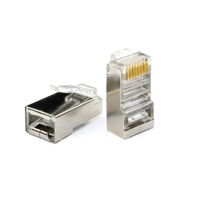 Конектор інтернет 8р8с (RJ-45) штекер під обтиск, екранований (TEL0073) CAT 5