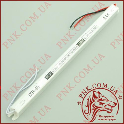 Блок живлення OEM 12V 5A 60W IP20 металевий STICK (LTR-60) (292*18*18)