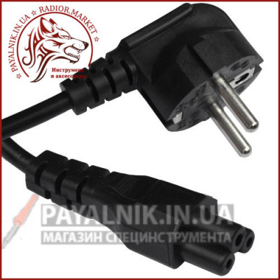 Кабель живлення потрійний для ноутбука 220V 3*0.5мм² 1.8 метра (чебурашка)