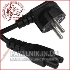 Кабель живлення потрійний для ноутбука 220V 3*0.5мм² 1.8 метра (чебурашка)