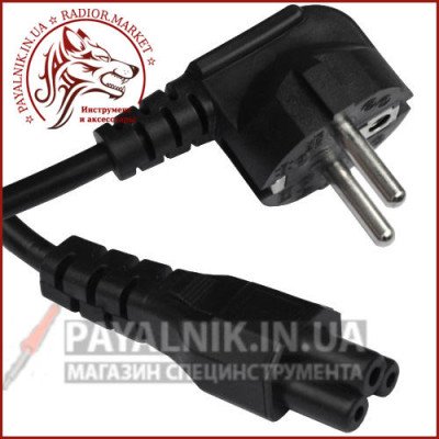 Кабель живлення потрійний для ноутбука 220V 3*0.5мм² 1.8 метра (чебурашка)