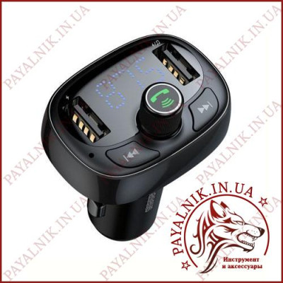 ФМ Модулятор BASEUS S-09 T typed Bluetooth MP3 charger V4.2 12-24V