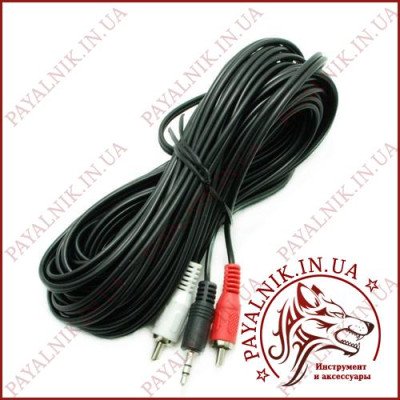 Кабель аудіо mini jack 3.5mm stereo - 2 RCA audio 7,5m Польща (KPO2747-7,5)