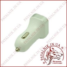 Автомобільний зарядний пристрій USB з вольтметром 2 порти 5v 2.1a (прямокутний)