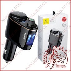 ФМ Модулятор BASEUS S-06 Locomotive Bluetooth MP3 charger V4.2 12-24V