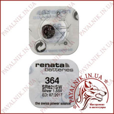 Батарейка Renata Silver 1.55v 364, AG1, (SR621SW)