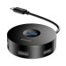 Хаб Baseus round box HUB Adapter Type-C to USB3.0 1шт. + USB2.0 3шт. Black