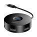 Хаб Baseus round box HUB Adapter Type-C to USB3.0 1шт. + USB2.0 3шт. Black