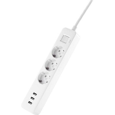 Подовжувач Xiaomi Mi Power Strip (3 розетки + 3 USB-port) XMCXB04QMEU White