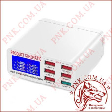 Зарядний пристрій USB FAST CHARGER 5V 8A + QUICK 3.0 5V3.4A, 9V2A, 12V1.5A (6 USB 40W)