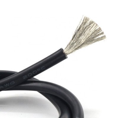 Провід силіконовий 1жила 26AWG (0,15мм.кв.), чорний, 1м.