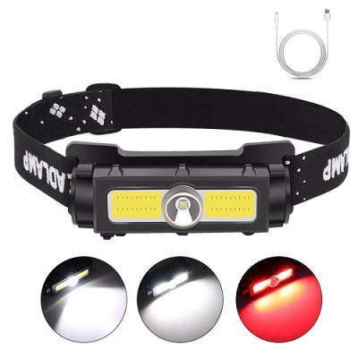 Ліхтарик налобний Headlamp BL-K33-1 від акумулятора Li-on 18650 зарядка від Micro USB + червоне світ