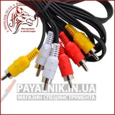 Кабель 3 RCA - 3 RCA 1.2м Стандарт Tcom (5-0010-1)