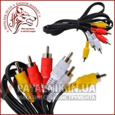 Кабель 3 RCA - 3 RCA 1.2м Стандарт Tcom (5-0010-1)