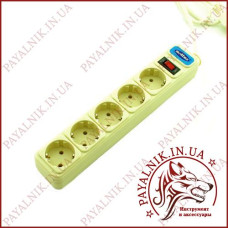 Мережевий фільтр-подовжувач SVITTEX SV-001 1,8м, 5 розеток, 2.2кВт