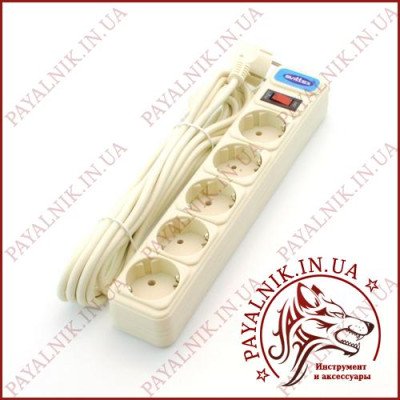 Мережевий фільтр-подовжувач SVITTEX SV-003 5м, 5 розеток, 2.2кВт