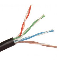 Кабель кручена пара KW-Link Сat.5e 4x2 (0,51CCA), (RJ-45), 8 жил, зовнішній, чорний, 1 метр