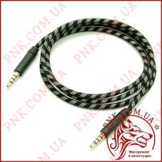 Кабель AUX mini jack 3.5мм 1.0м тканина (без пакування)