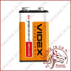 Батарейка Videx 6F22 9v (крона) сольова