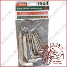 Набір ключів шестигранних Grad 10 штук (4022635)