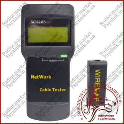 Кабельний тестер кручений пари SC8108, з пошуком обриву, Tcom (12-0941)