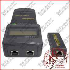 Кабельний тестер кручений пари SC8108, з пошуком обриву, Tcom (12-0941)
